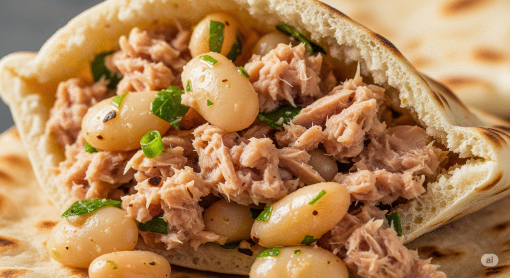 Tuna and White Bean Pita